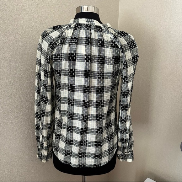 NWT Anthropologie Pilcro Wool Blend Breezy Plaid Button Up Shirt Yellow Black - Picture 11 of 16